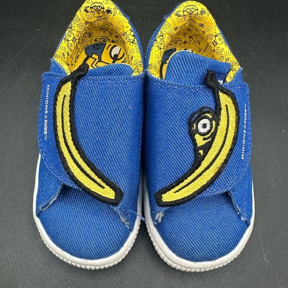 Puma X Minions Basket Wrap Statement Denim Toddler Shoes 7c - Picture 2 of 8